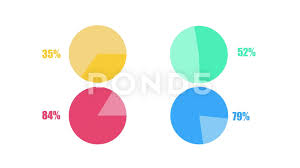 Collection Of Colorful Animated Pie Chart Infographics With