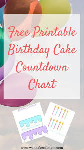 Free Printable Birthday Cake Countdown Chart Birthday Kids