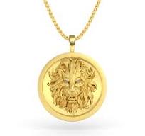 Men's Lion Pendant with Diamond Eyes