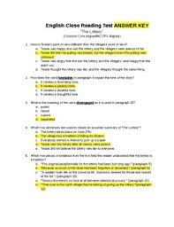 If someone were to win the lottery in this case, he or she would be stoned to death. The Lottery Summative Assessment By Willie Reece Tpt