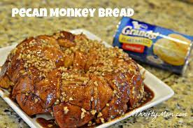 We're doing a monkey bread with biscuits, so to start, remove the refrigerated biscuits from the can, and cut each biscuit into 4 pieces. Pecan Monkey Bread Recipe Made With Pillsbury Grands A Thrifty Mom Recipes Crafts Diy And More