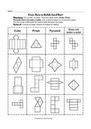 Nets To Solids Card Sort Geometry Geometric Shapes Math Geometry Teaching Math Math Classroom