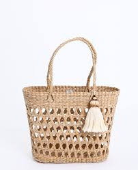 Panier boule thaïlandais en jonc naturel. Panier En Rafia Sac De Plage Sac Vintage Sac Jaune