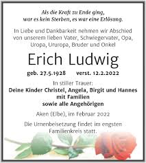 Traueranzeigen von Erich Ludwig