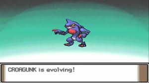 Pokemon Platinum Croagunk Evolves To Toxicroak Hd