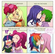 Cute Kiss Meme By Hazurasinner Deviantart Com On Deviantart My Little Pony Comic My Little Pony Characters My Little Pony Pictures