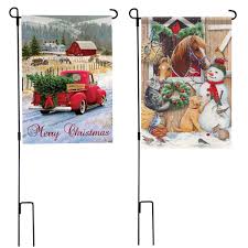 How to hang a garden flag. 3 Piece Iron Mini Garden Flags Pole Stand Holder Yard Decor Display Walmart Canada