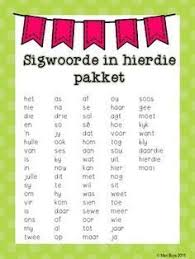 Afrikaanse Sigwoorde Graad 1 Kleur In Teaching Letter Recognition Spelling Words Afrikaans Language