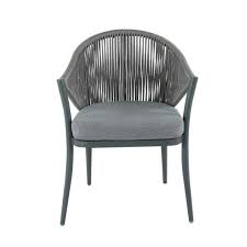 Hampton bay chili red folding outdoor adirondack chair 2 pack 2 1. Nuu Garden Stationary Aluminum And Woven Rope Outdoor Arm Dining Chair With Removable Grey Cushions 2 Pack Dw101 Hs The Home Depot Patio Dining Chairs Dining Chairs Outdoor Dining Chairs