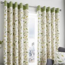 The curtains block out at least 75% sunlight and material: Beechwood Leaf Fully Lined Eyelet Curtains Green Tonys Textiles