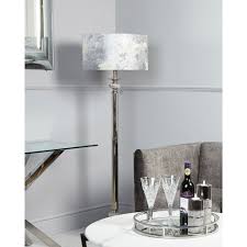 Tripod floor lamp surged in popularity again this year. Large Nickel Diamante Candlestick Floor Lamp With Marble Grey Shade