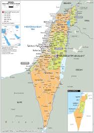 It is on the mediterranean coast, about 60 km northwest of jerusalem and 100 km south of haifa. Free Printable Labeled And Blank Map Of Israel In Pdf