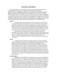 The irac is a four part writing method consisting of an issue section, rule section, application section, and conclusion section. The Irac Method Question Of Law Precedent