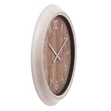 Clock measures 22 inches in diameter and can be hung securely to any wall surface with industrial strength metal hangers on the back and requires 1 aa battery. 22 Inch Rustic Wall Clock On Sale Overstock 22227358 White