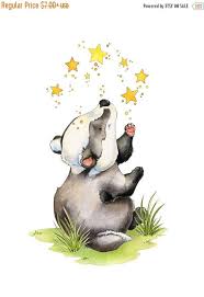 Baby Dachs Kunst Dachs Kunstdruck Dachs Kindergarten Kunst Etsy Badger Illustration Baby Badger Watercolor Nursery