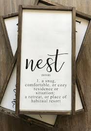 Nest Definition Sign Farmhouse Inspired Decor Home Decor Farmhouse Sign Rustic Sign Inspirational S First Home Gifts House Warming Gifts Wood Frame Sign