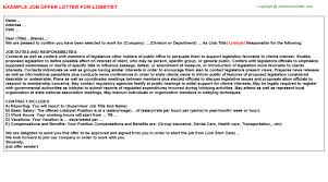 Lobbyist Career Templates Examples