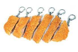 6つに切り分けられたロースカツかと思いきや 実はキーホルダーでした セット キーホルダー お守り