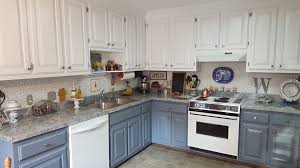 Painted Cabinets With Benjamin Moore Advance Interior Satin Colors Wolf Gray For Bottom Cabinets And Plain White For Th In 2020 Diy Kitchen Painting Cabinets Kitchen