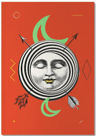 The moon tarot card shows a full moon in the night's sky, positioned between two large towers. The Moon Tarot Card Notebook Juniqe