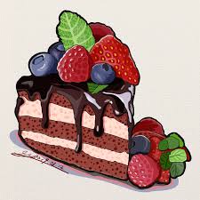 Strawberry Chocolate Cake 190312 Ipadpro Adobedraw Ekodraw Chocolate Strawberries Chocolate Strawberry Cake Cake