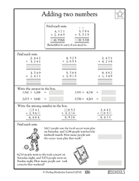 4th grade math worksheets word lists and activities greatschools