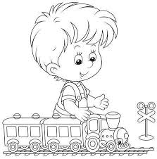 Thomas the train adult coloring books for men and women colouring page. Child Playing With A Train Disney Coloring Pages Cute Coloring Pages Preschool Coloring Pages