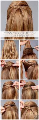 Criss Cross Half Up Hair Styles Long Hair Styles Long Hair Tutorial