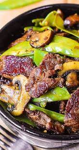 Asian Beef With Mushrooms And Snow Peas In 2020 Beef And Mushroom Recipe Beef With Mushroom Asian Beef