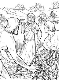 The first four books in the new testament, (matthew, mark, luke and john) cover these stories. Jesus Disciples And Fishing Net Coloring Page Coloring Sun