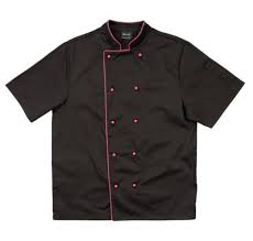 Chef Jacket Short Sleeve Black With Pink Piping Jackets Sleeves Clothes