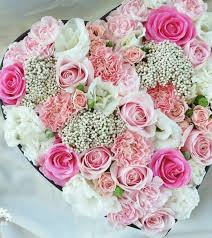 Great news!!!you're in the right place for box heart shape. Gorgeous Selection Of Flowers In Pinks In A Large Heart Shaped Box Flower Centerpieces Flower Arrangements Floral Arrangements
