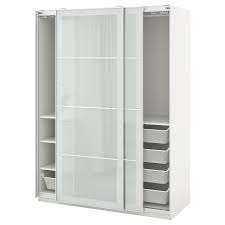 Ikea brusali wardrobe 3 doors almari baju murah quality. Pax Sekken Kombinasi Almari Pakaian Putih Kaca Berfros Ikea