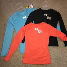 Details About Under Armour Ua Evo Coldgear Girls Long Sleeve Fitted Crew Top 1221788 Chose 40