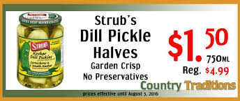 This product is not pasteurized and are fat free, cholesterol free and gluten free. Deals Jul25 Dill Pickles Country Traditions Napanee