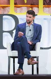 They created a holographic (visually generated) video of michael phelps wearing the suit which was displayed in london, sydney, new york, and tokyo on the day of the suit's release. Michael Phelps Men In Socks Mens Dress Socks Michael Phelps