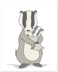 Woodland Nursery Art Badger Mama And Baby Hugs Badger Etsy Woodland Nursery Art Kids Art Prints Woodland Art