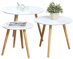 Amazon Com Nesting Tables Set Of 3 Coffee Table Round End Side Table Night Stand Table Telephone Sofa S In 2020 Coffee Table Nesting Tables Nesting Tables Living Room