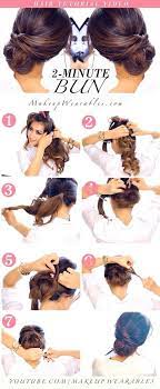 Two Minute Bun Updo Hair Styles Hair Bun Tutorial Long Hair Ponytail