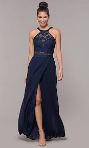Long Chiffon Prom Dress With Lace Bodice In 2020 Chiffon Prom Dress Prom Dresses Beautiful Evening Dresses