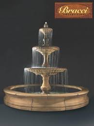 2 tier ribbed basin fountain. 3 Tier Four Seasons Fountain With 12 Foot Bracci Basin