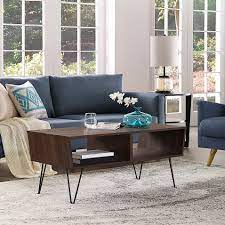 Forest Gate 42 Diana Mid Century Modern Coffee Table In Dark Walnut In 2021 Blue Living Room Sets Mid Century Modern Living Room Decor Blue Couch Living Room