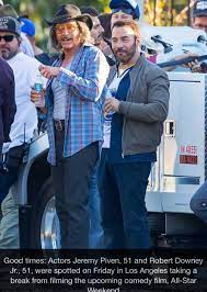 Robert Downey Jr In Hat And Jeremy Piven In The Upcoming Comedy All Star Weekend The Directorial Debut Of Rdj S Robert Downey Jr Comedy Films Tony Stark
