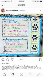 arrival and dismissal directions anchor chart teaching