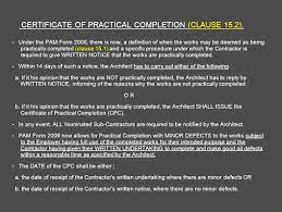 Pam contract 2006 (without quantities). Architect S Certification Under The Pam Contract 2006 Prepared By Ar Joseph Tan May Ppt Download