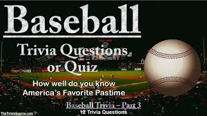 The game proceeds when a player on the fielding team, called the pitcher, throws a ball which a player on the batting team tries to hit with a bat. Baseball Trivia Quiz 3 America S Favorite Pastime Youtube