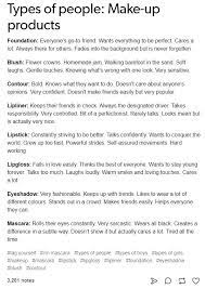 Types Of People Make Up Products In 2020 Aesthetic Words Types Of Aesthetics Book Writing Tips