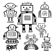Black And White Transparent Background Robot Clipart Robot Clipart Digital Robots Clip Art Birthday Clipart Robot Party Retro Robot Clip Art Robot Art Robot Tattoo Retro Robot