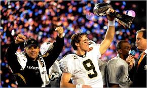 Drew brees holds his son baylen after his mvp performance leads the new orleans saints to a win in superbowl xliv. Champs The Saints Dat S Who The New York Times