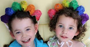 Having Fun at Home: Rainbow Hats from Egg Cartons